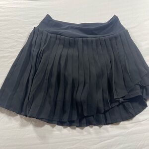 Black Pleated Circle Skirt with Comfortable Waistband